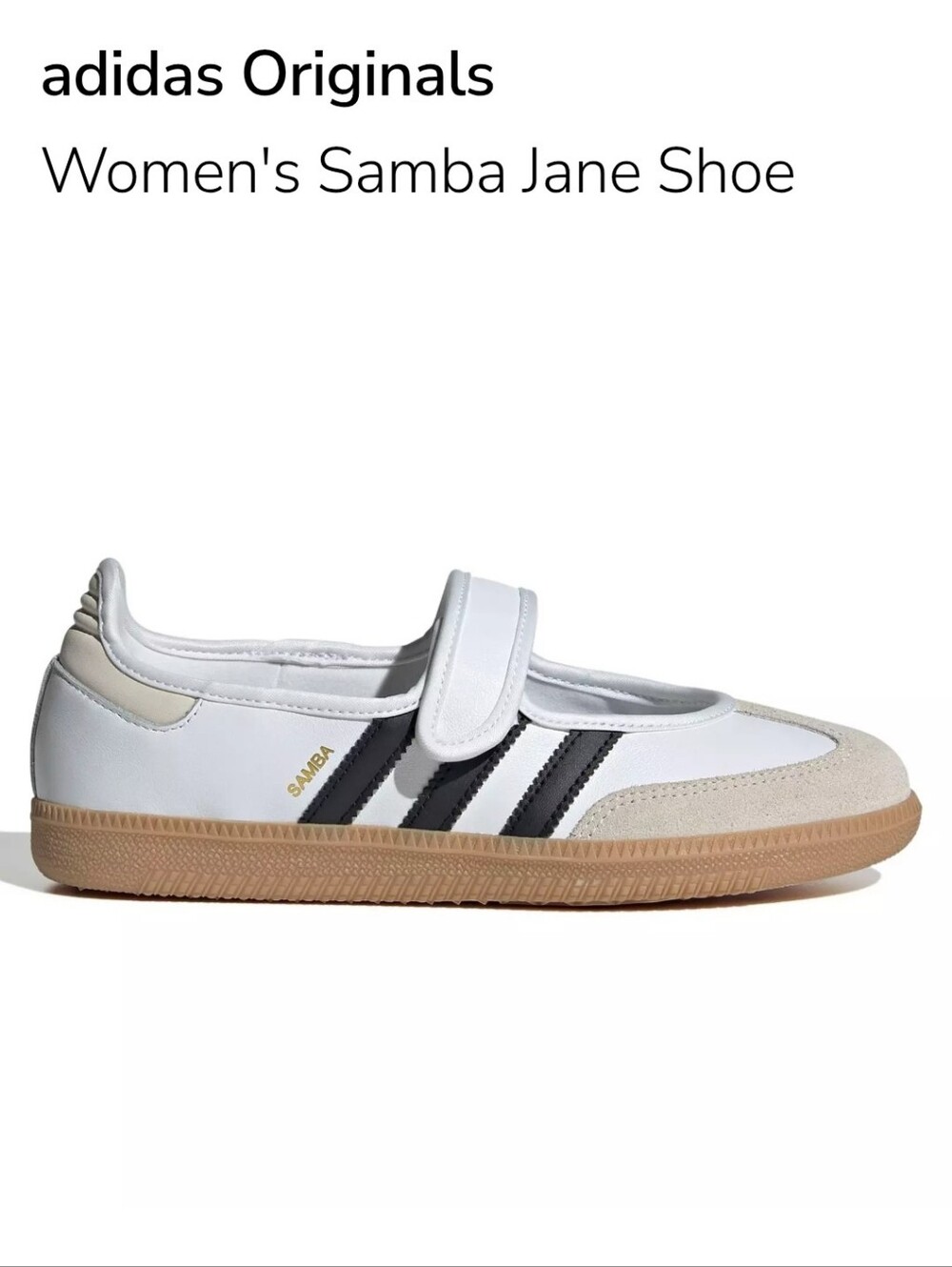 adidas Originals Women's Samba Jane Shoe - White/Black/Gum